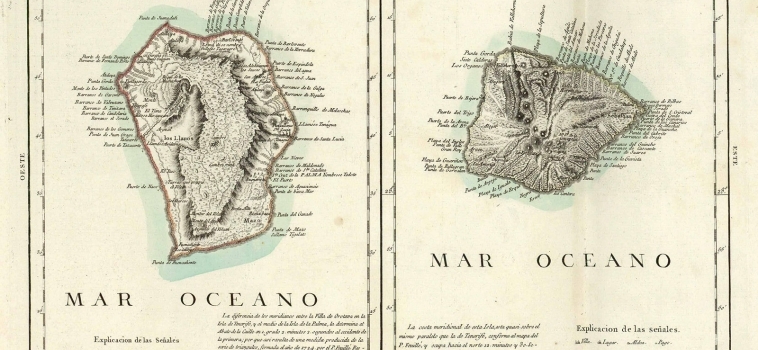 Mapa de la Isla de la Palma y La Gomera