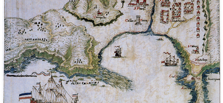 Disinio de el Puerto Principal de la Isla de La Gomera